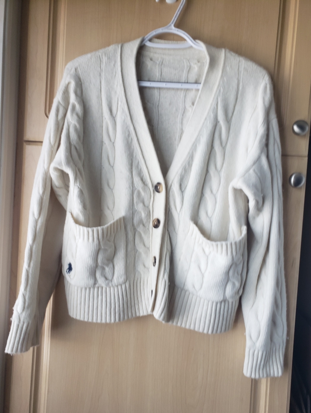 Ralph Lauren Wool Cashmere Blend Cable Knit Knit Button Cardigan - Picture 2 of 9
